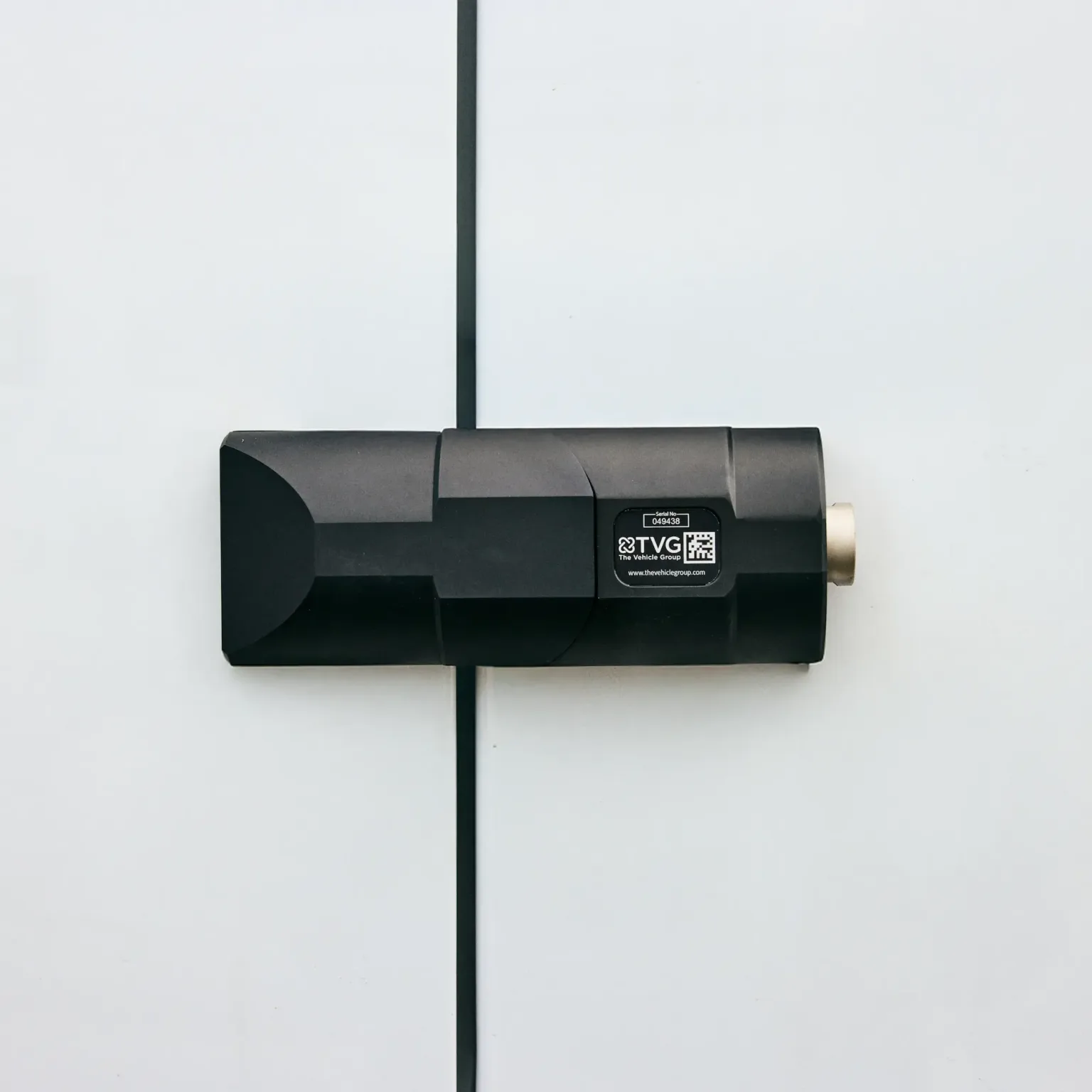 Close up shot of Armadillo lock on a van