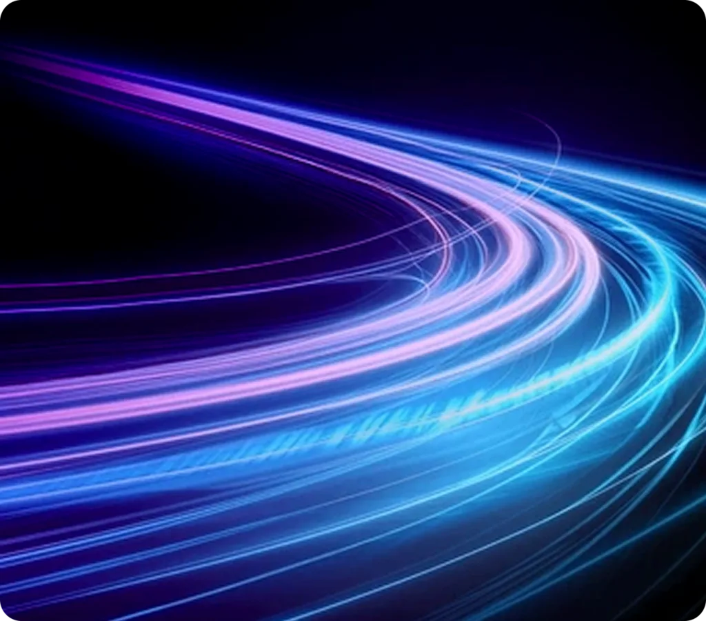 Abstract lights moving in a curve