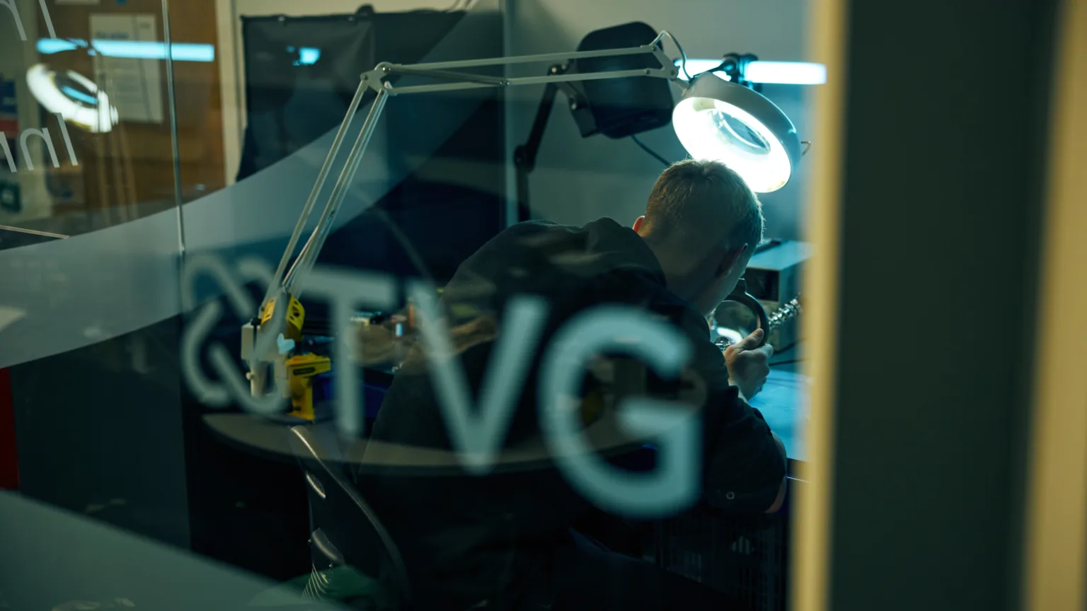 Person sitting in an innovation lab