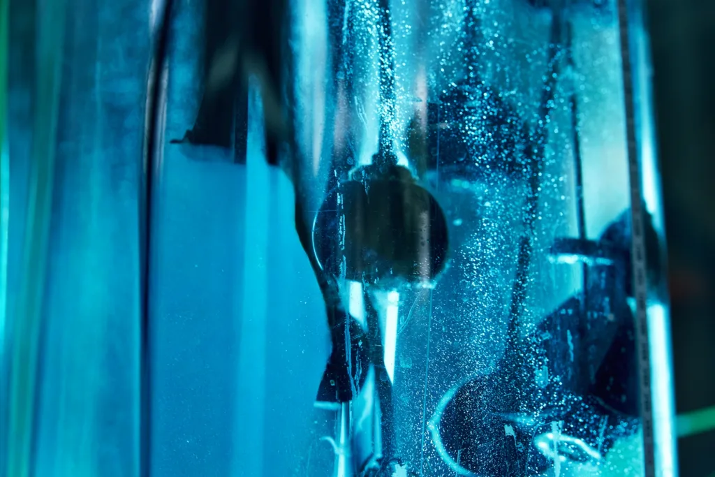 Oculux cameras submurged in test acuarium